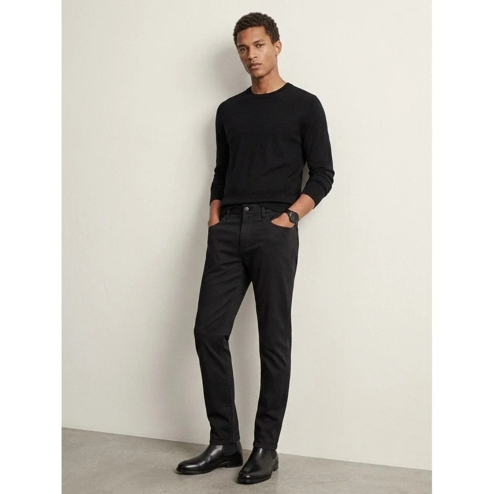 Vince Mens Slim Fit 5-Pocket Pants Black Stretch Cotton Twill Size 28 M0617-2084